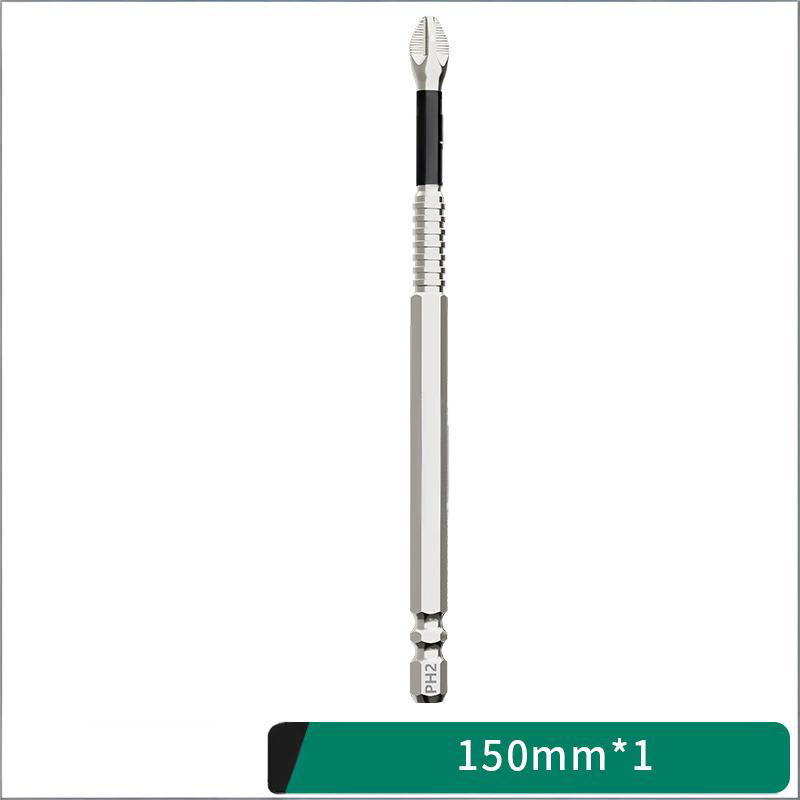 Anti-Slip & Shock-Resistant Phillips Screwdriver Bit - S2 Alloy Steel, Strong Magnetic, High Hardness, Dual Groove Design - Compatible with Impact Drivers/Drills/Electric Screwdrivers (PH2, 25-150mm Options)