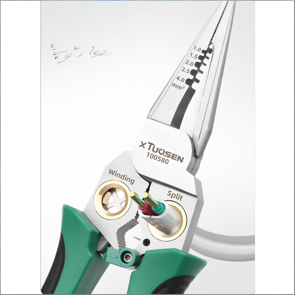 Professional Multifunctional Wire Stripping Pliers - Electrician Tool with Voltage Tester, Wire Cutter, Stripper & Crimper for Secure Electrical Work