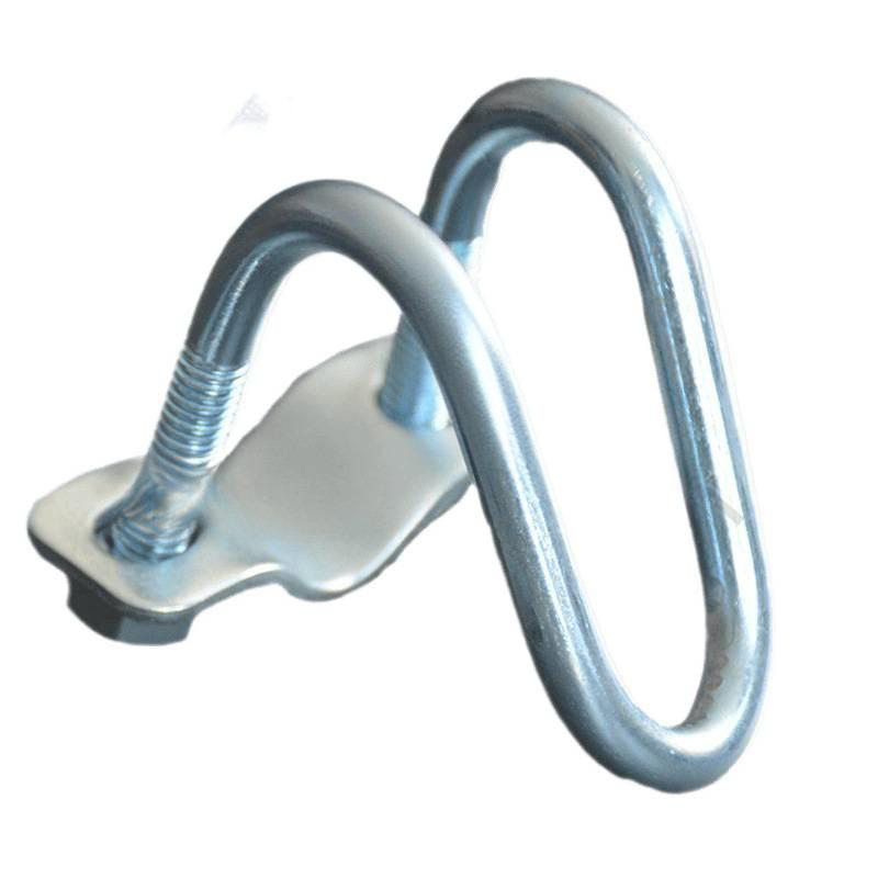 Heavy-Duty Galvanized Cross Pipe Clamp, Double U-Bolt Scaffolding Bracket, Reinforced Steel Pipe Connector for Secure Fastening