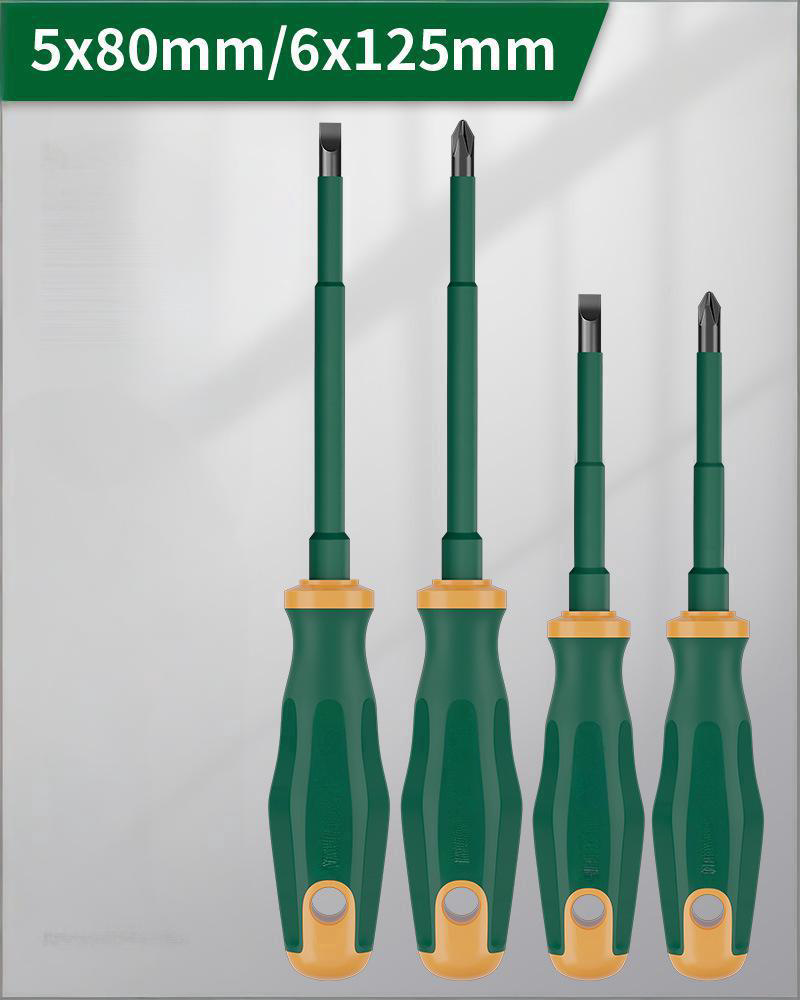 Professional Electrician Insulated Screwdriver Set - Cross & Slotted High Voltage Resistant Strong Magnetic CR-V Chrome Vanadium Steel Screwdrivers for Home & DIY Repair Tools
