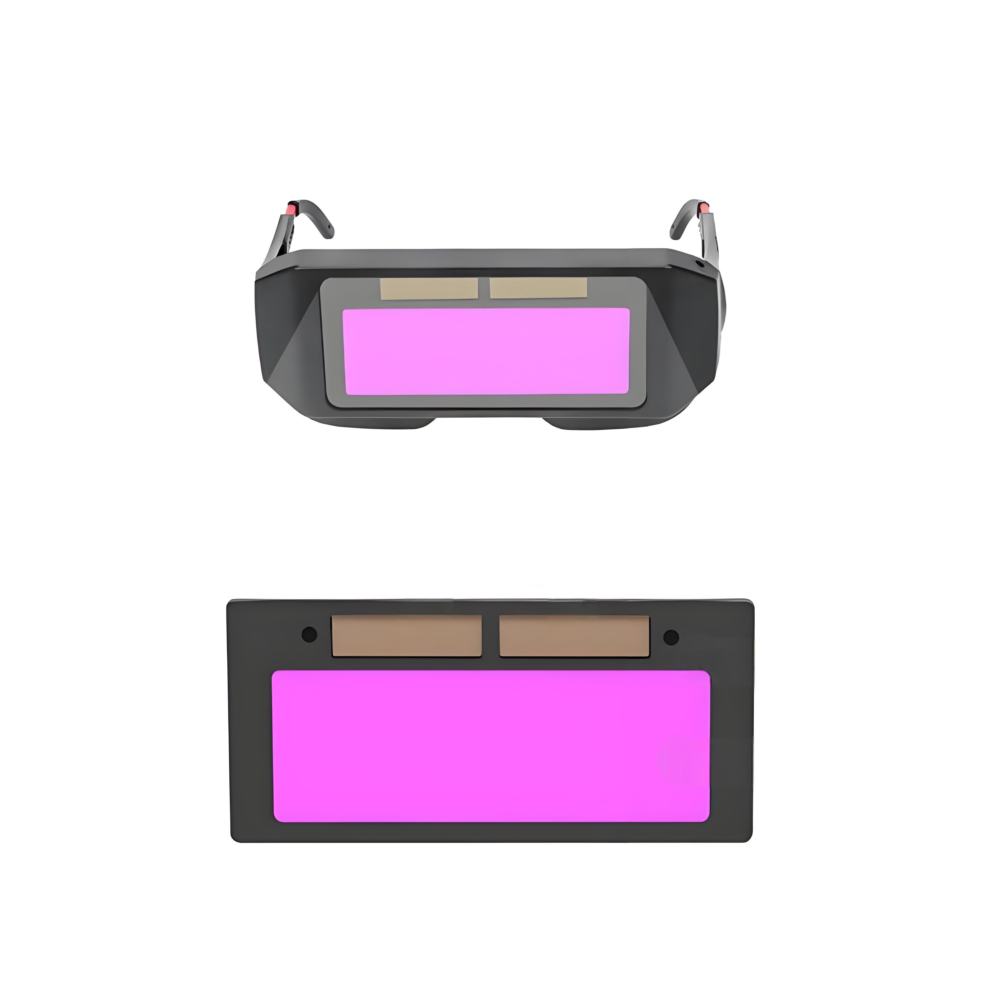 Solar Auto-Darkening Welding Helmet - Argon Arc & Gas Metal Arc Welding Mask, Anti-Arc Eye, Head/Ear Dual Mount, Includes Protective Plates