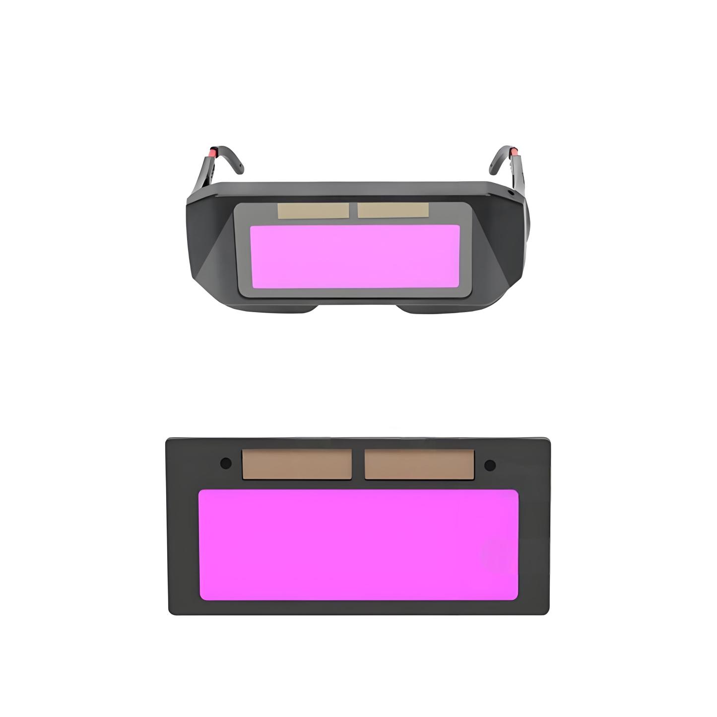 Solar Auto-Darkening Welding Helmet - Argon Arc & Gas Metal Arc Welding Mask, Anti-Arc Eye, Head/Ear Dual Mount, Includes Protective Plates