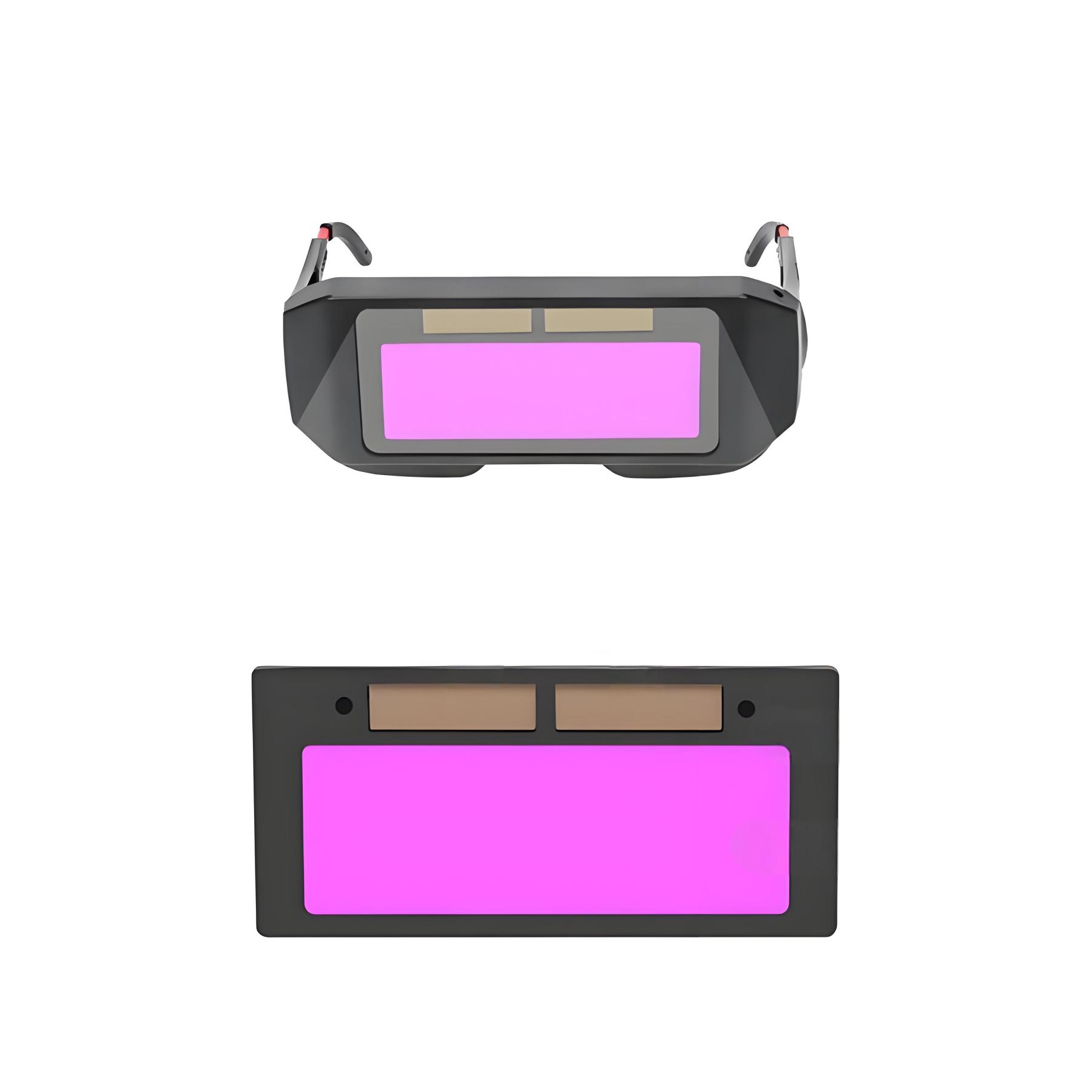 Solar Auto-Darkening Welding Helmet - Argon Arc & Gas Metal Arc Welding Mask, Anti-Arc Eye, Head/Ear Dual Mount, Includes Protective Plates