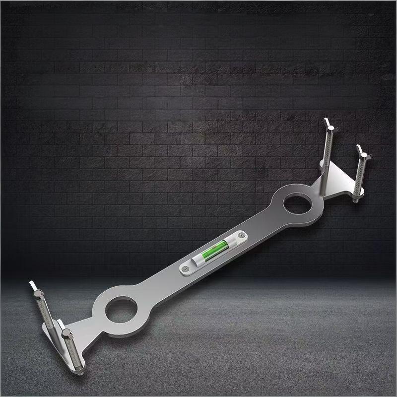 2mm Stainless Steel Shower Mixer Valve Installer – Adjustable Cold & Hot Water Pipe Leveling Tool with Precision Scale