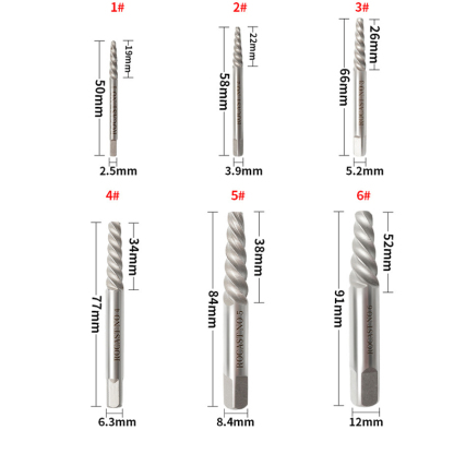 Chromium Vanadium Steel Screw Extractor Set - Left-Handed Spiral Fluted Design for Broken & Stripped Screws (Coarse & Fine Threads, 1-21mm)