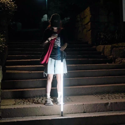 LightSaber Hiking Staff - Rechargeable Illuminated Trekking Pole for Outdoor Adventures