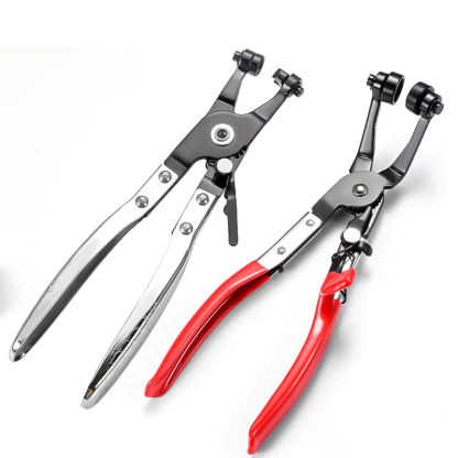 Universal Hose Clamp Pliers - Self-Tightening, Quenched Manganese Steel Head, Effortless Grip Design for Automotive & Household Hose Clamp Repair