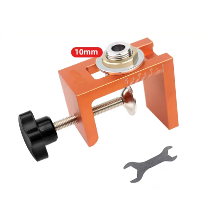 Cabinet Door Push-to-Open Hole Cutter Kit | Adjustable Depth Tool for 6/8/10/12mm Holes | Aluminum Body with Stainless Steel Bushings | No-Scratch Rubber Pad for Easy & Precise Installation