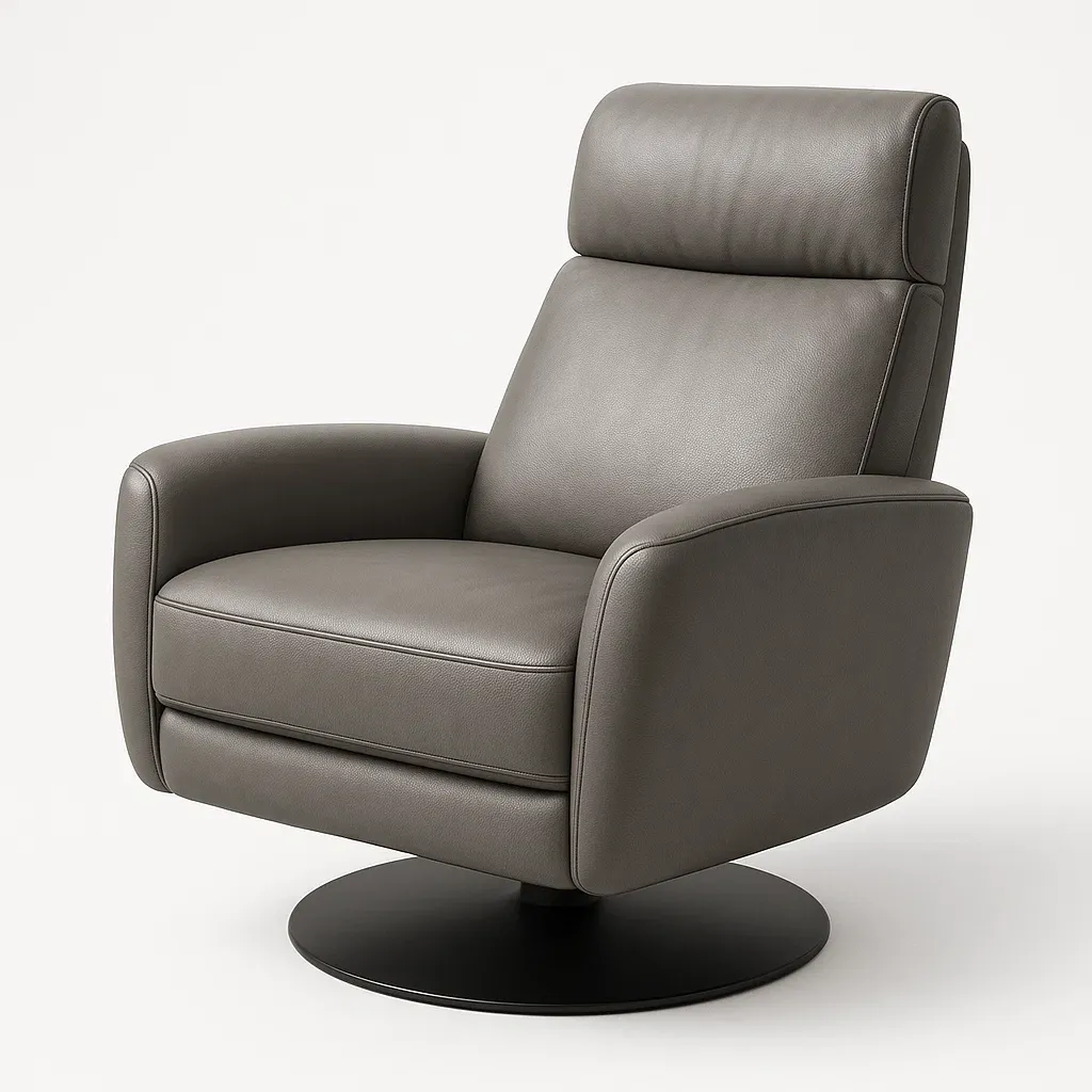 Nojatuoli Kääntyvä Nahkainen Harmaa halkaisija100 cm