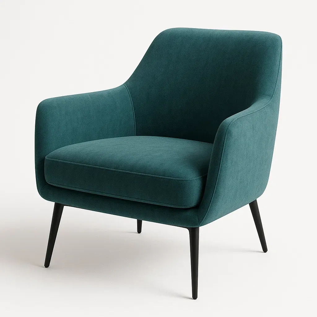 Nojatuoli Samettinen Vaahtotäytteinen Sinivihreä 80x75x85 cm