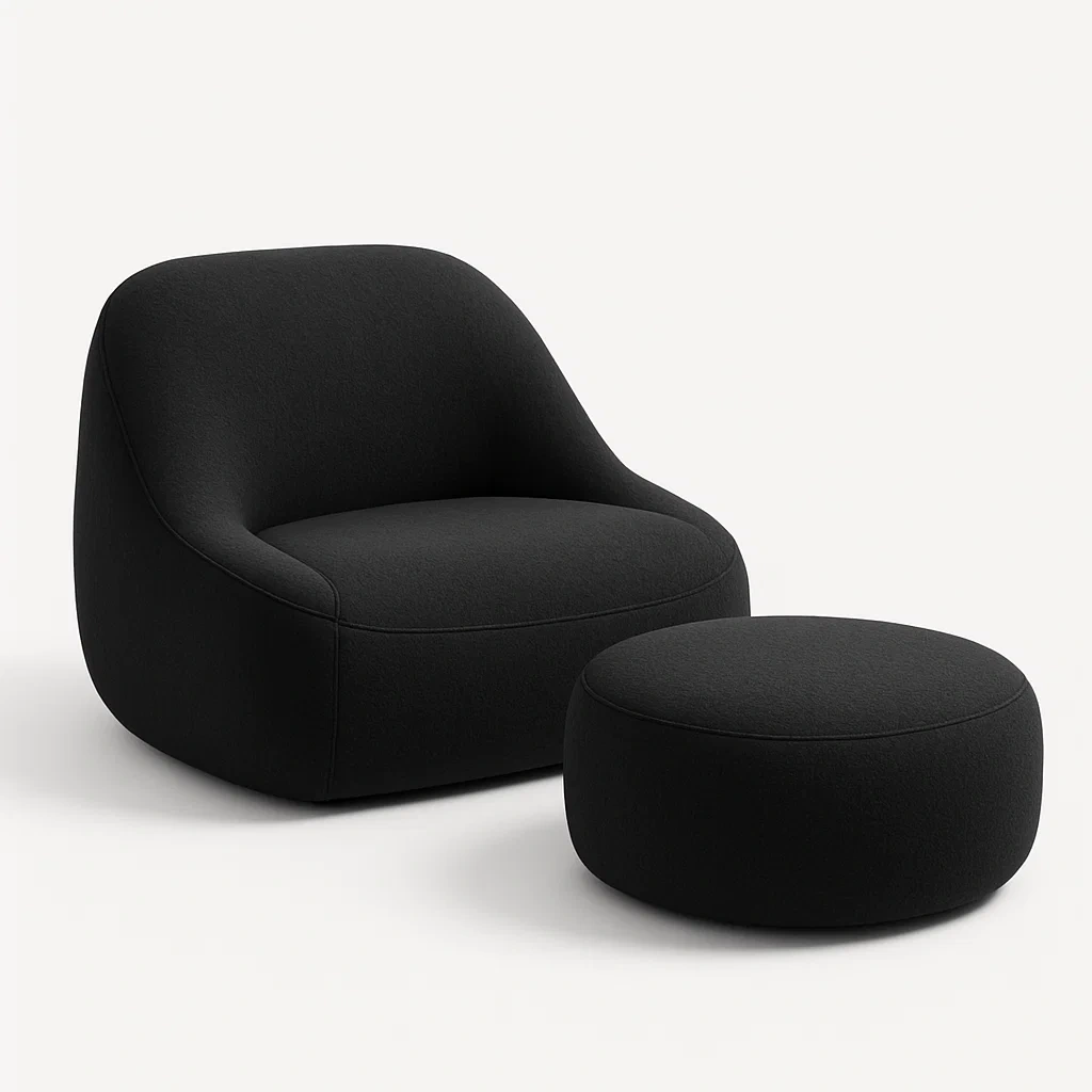 Nojatuoli Musta ja Rahi Setti Polyesterikangas Vaahtomuovitäyte