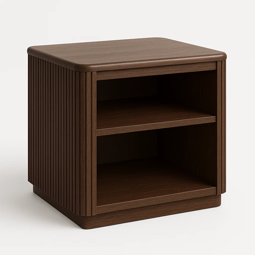 Sivupöytä Pähkinänruskea MDF 2 hyllyä 50x40x40 cm