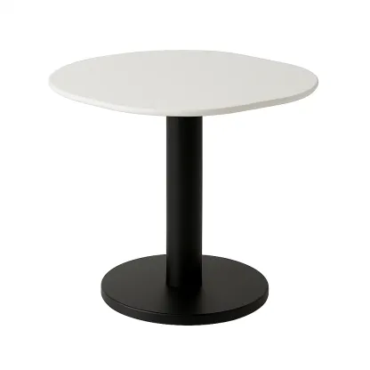 Sivupöytä Pyöreä MDF 53 cm Valkoinen/Musta