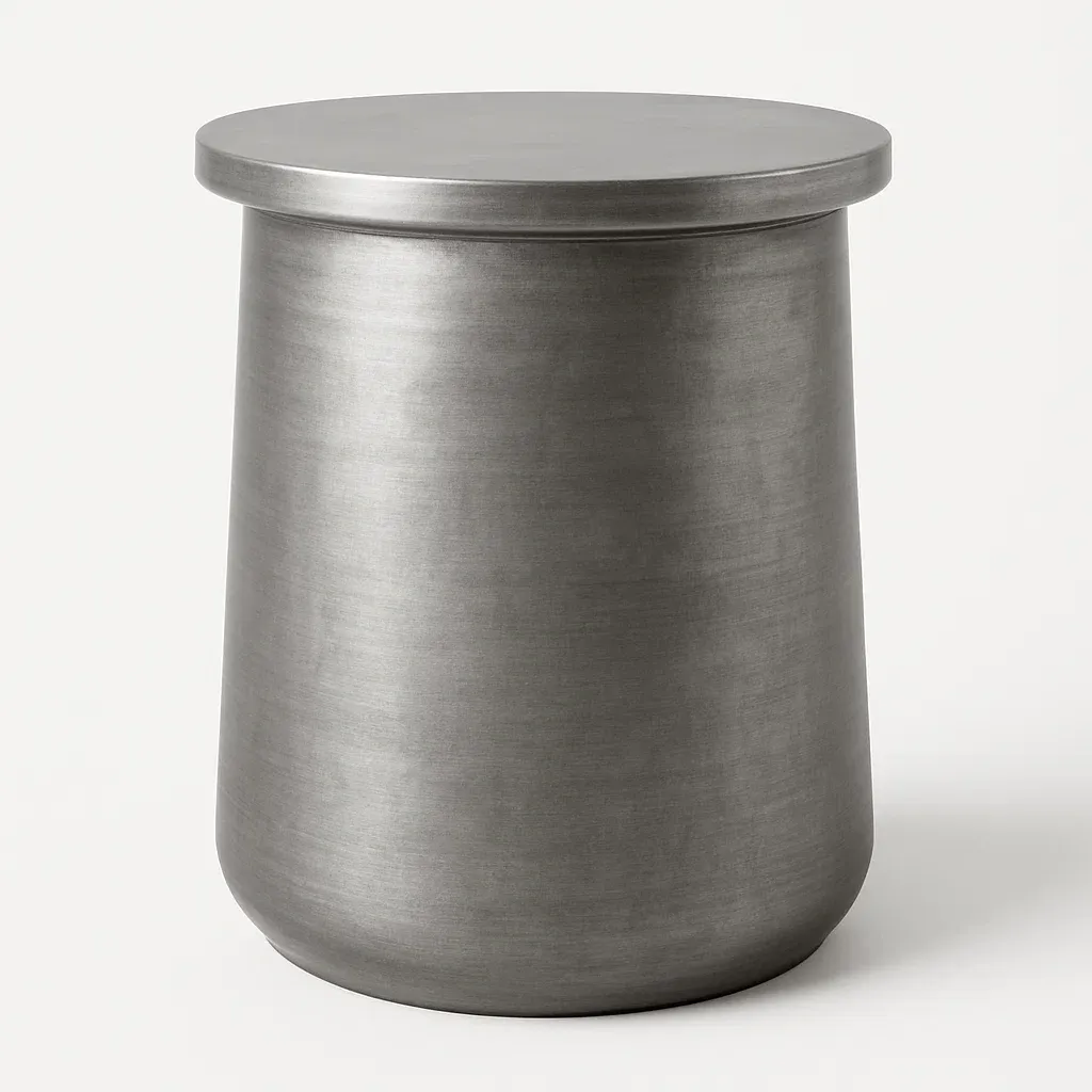 Sivupöytä Pyöreä Teräksestä Harmaa 50 cm