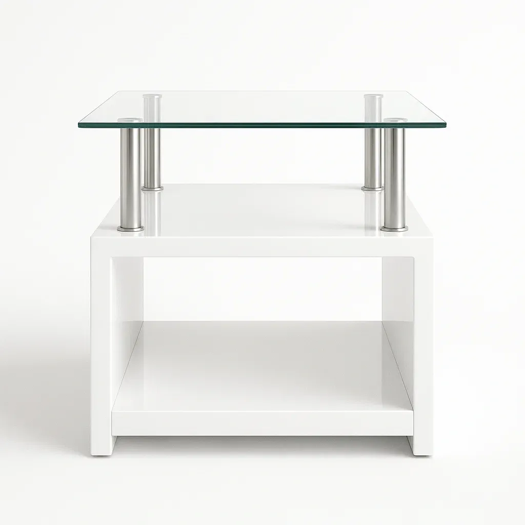 Sivupöytä Lasikantinen MDF 45x45x55 cm