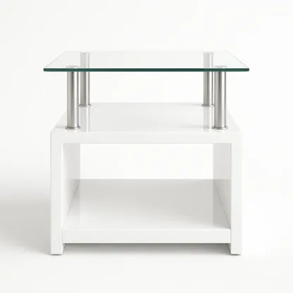 Sivupöytä Lasikantinen MDF 45x45x55 cm