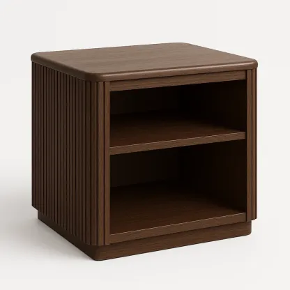 Sivupöytä Pähkinänruskea MDF 2 hyllyä 50x40x40 cm