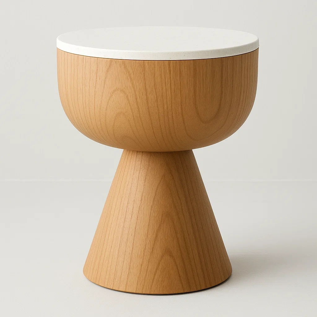 Sivupöytä Koristeellinen Vaneri ja Marmori 45 cm