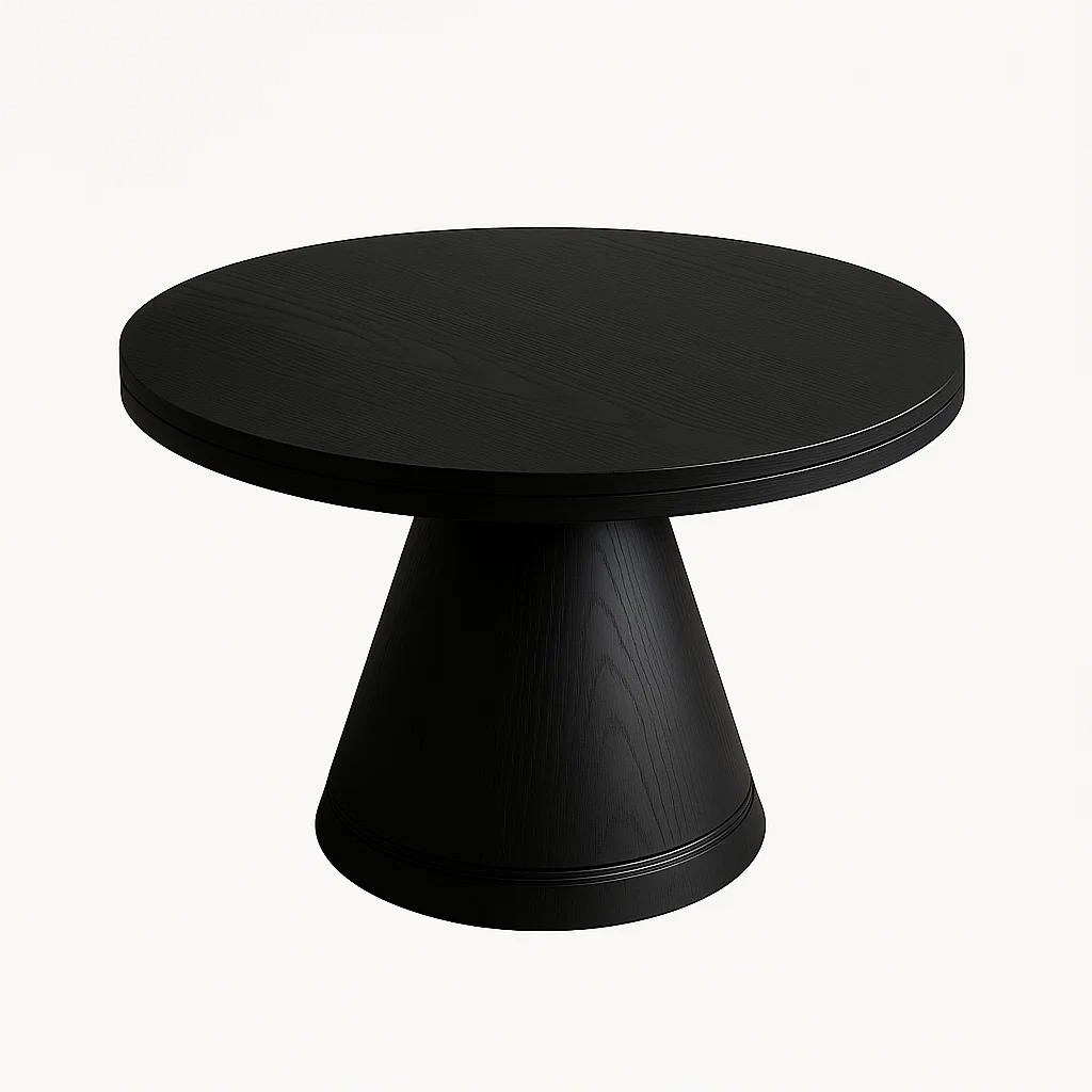 Sohvapöytä Pyöreä Puu Musta halkaisija80 cm Korkeus 50 cm