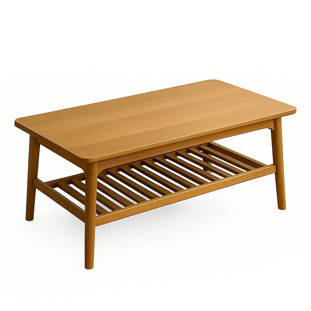 Sohvapöytä Puinen Hyllyllä 100x50x45 cm