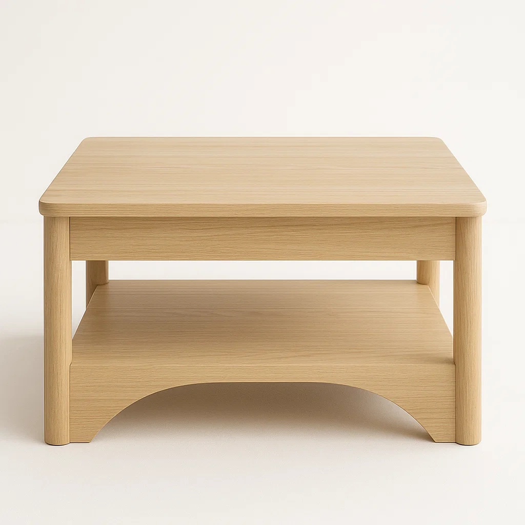 Sohvapöytä Puinen 2-tasoinen Vaalea Puu 60x60x45 cm