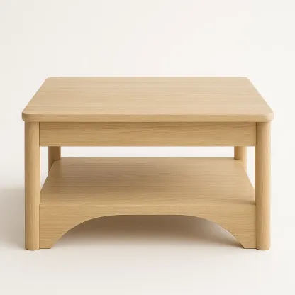 Sohvapöytä Puinen 2-tasoinen Vaalea Puu 60x60x45 cm