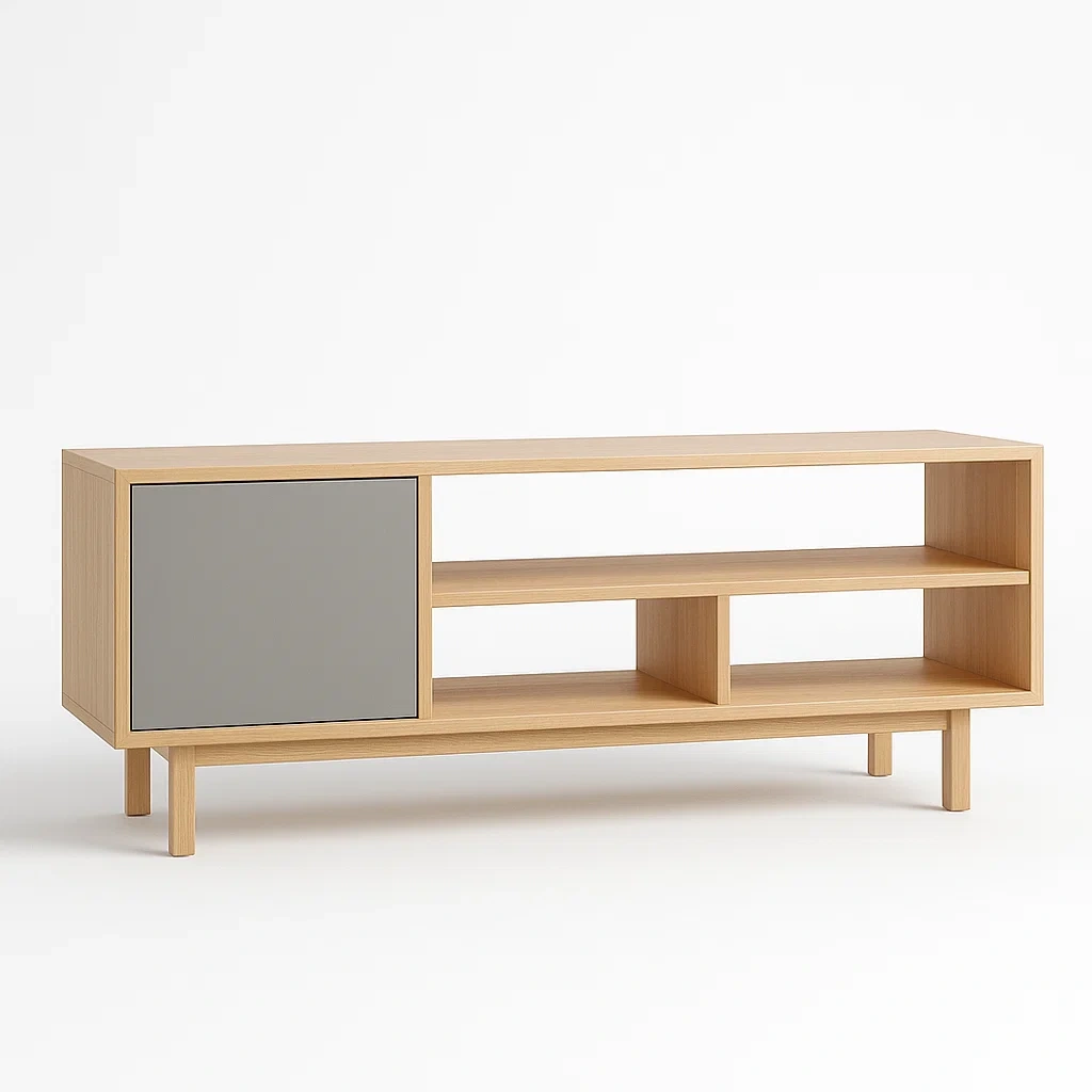 TV-taso 1 Ovi 3 Hyllyä Koivupuu 150x40x50 cm