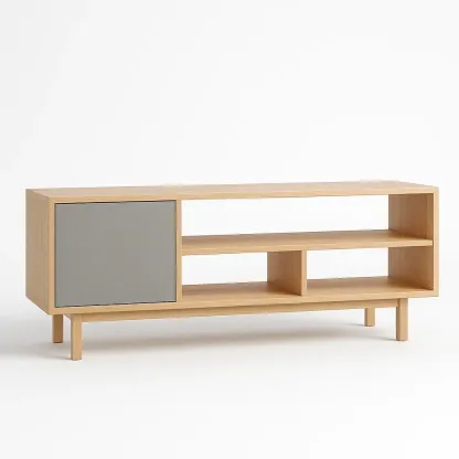 TV-taso 1 Ovi 3 Hyllyä Koivupuu 150x40x50 cm