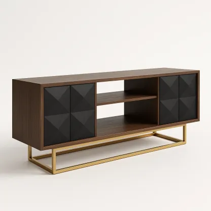 TV-taso Pyökinvärinen Metallijaloilla 150x40x55 cm Musta Kahdella Ovella