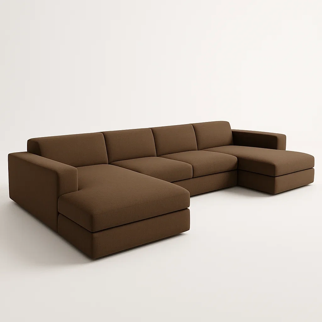 U-sohva Ruskea Kankainen 300x200x80 cm