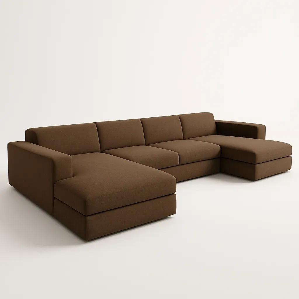 U-sohva Ruskea Kankainen 300x200x80 cm