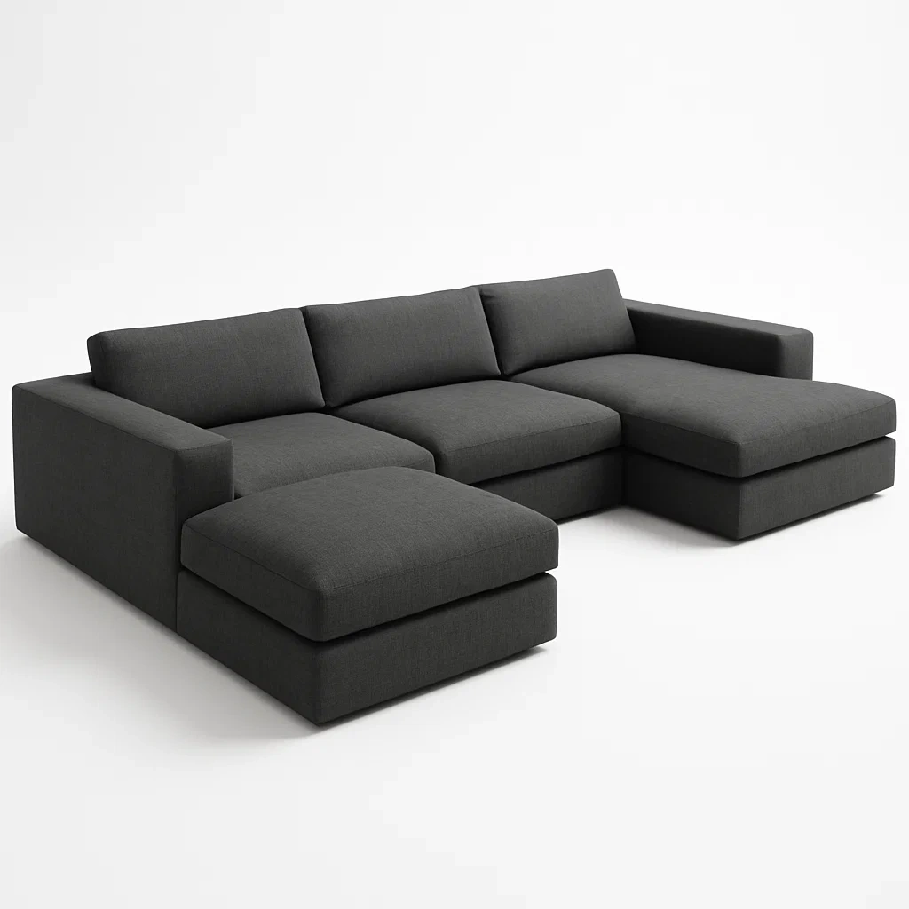 U-sohva Tummanharmaa Kangas Neliömäinen 260x150x80 cm