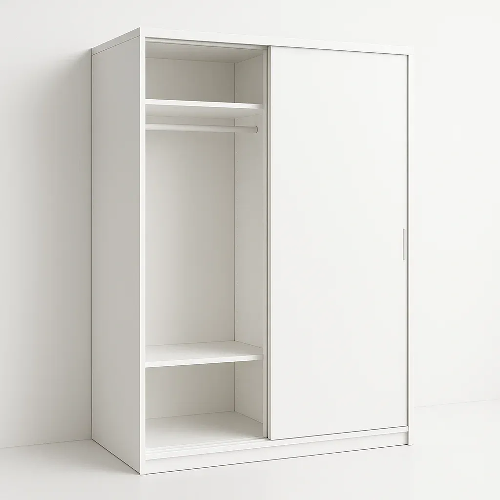 Vaatekaappi Valkoinen Liukuovella MDF 180x150x60 cm