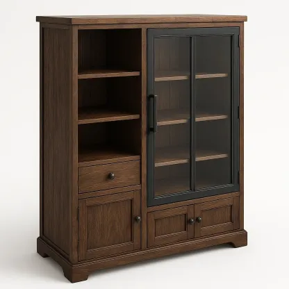 Vitriinikaappi Puukaluste Lasiovella 120x35x150 cm