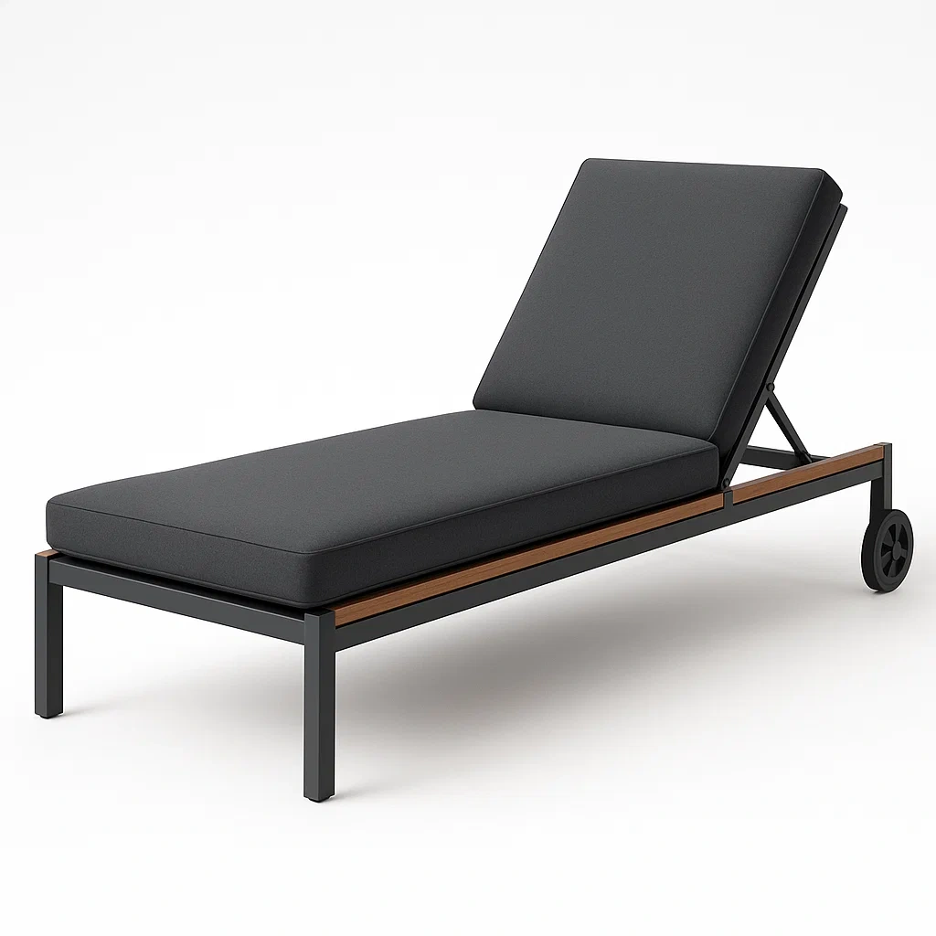 Aurinkotuolit ja lepotuolit Ulkokäyttöön Säädettävä Alumiinirunko Musta Kangas