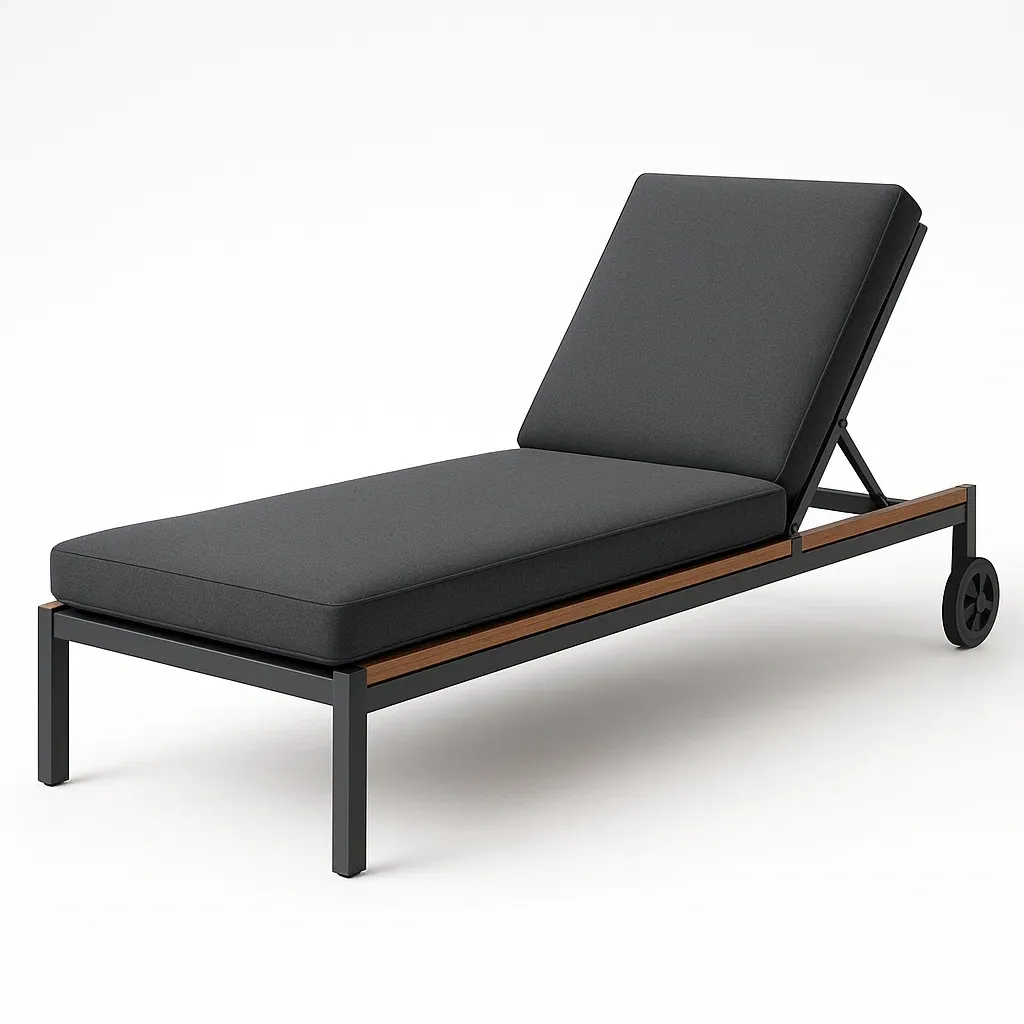 Aurinkotuolit ja lepotuolit Ulkokäyttöön Säädettävä Alumiinirunko Musta Kangas