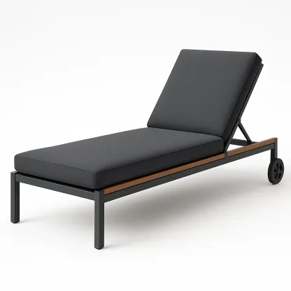 Aurinkotuolit ja lepotuolit Ulkokäyttöön Säädettävä Alumiinirunko Musta Kangas