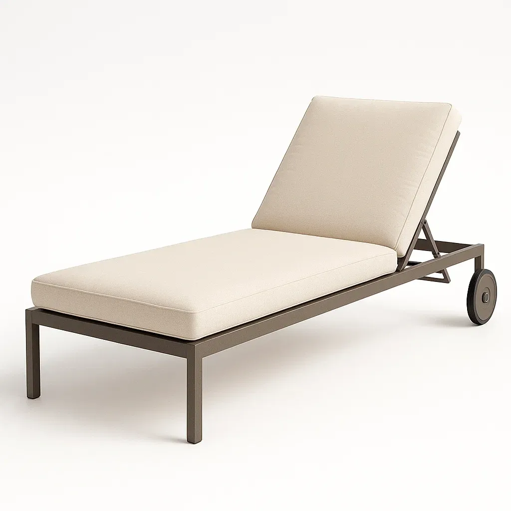 Aurinkotuolit ja lepotuolit Ulkoilma Beige Polyestertyynyillä ja Alumiinirungolla Säädettävällä Selkänojalla Liikkuva 200 cm