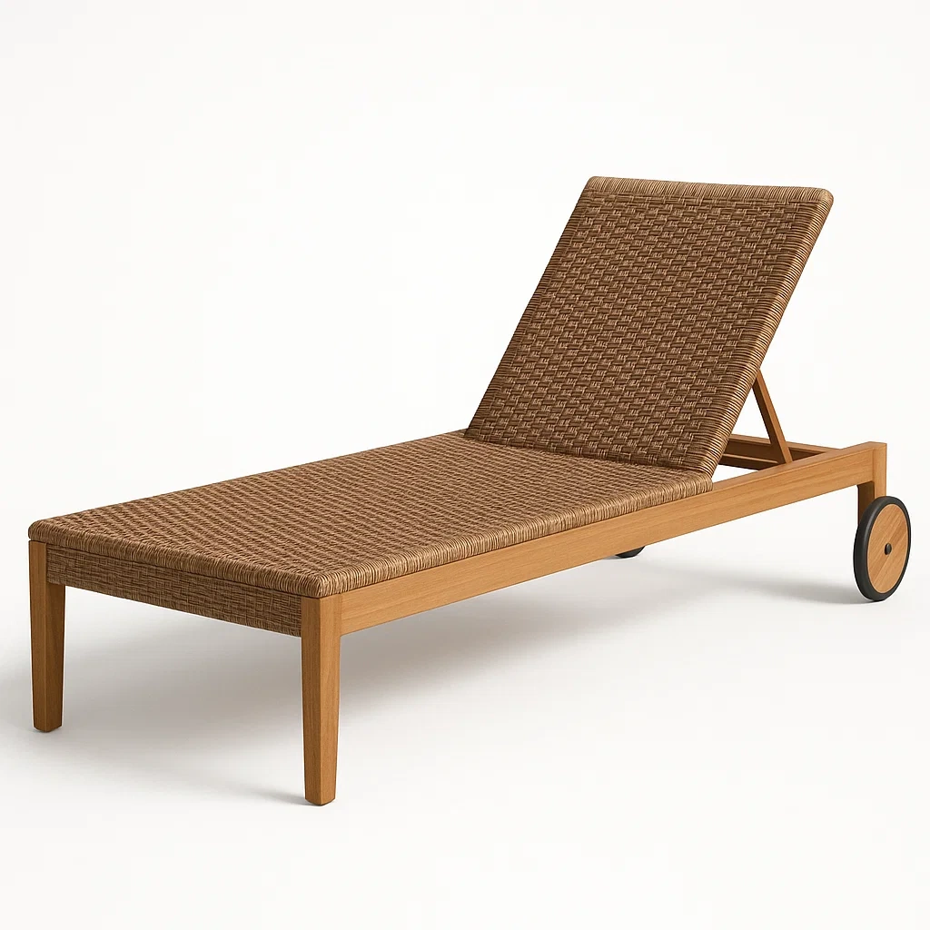 Aurinkotuolit ja lepotuolit Puinen Säädettävä Selkänoja Ruskea Keinorottinki 200 cm