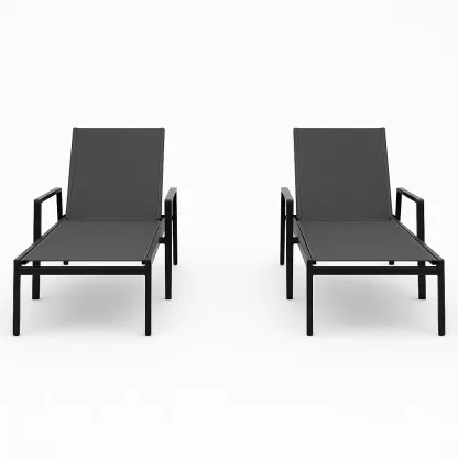 Aurinkotuolit ja lepotuolit 2 kpl Säädettävä Lepotuoli Alumiinia Harmaa 200x65x38 cm