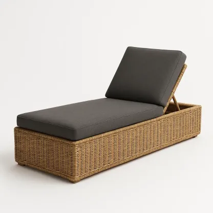 Aurinkotuolit ja lepotuolit Polyrottinki Musta/Tummanharmaa 200x70x30 cm