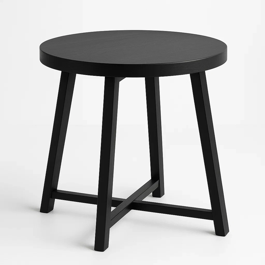 Puutarhan sohvapöytä Pyöreä MDF Musta Halkaisija 40 cm Korkeus 50 cm