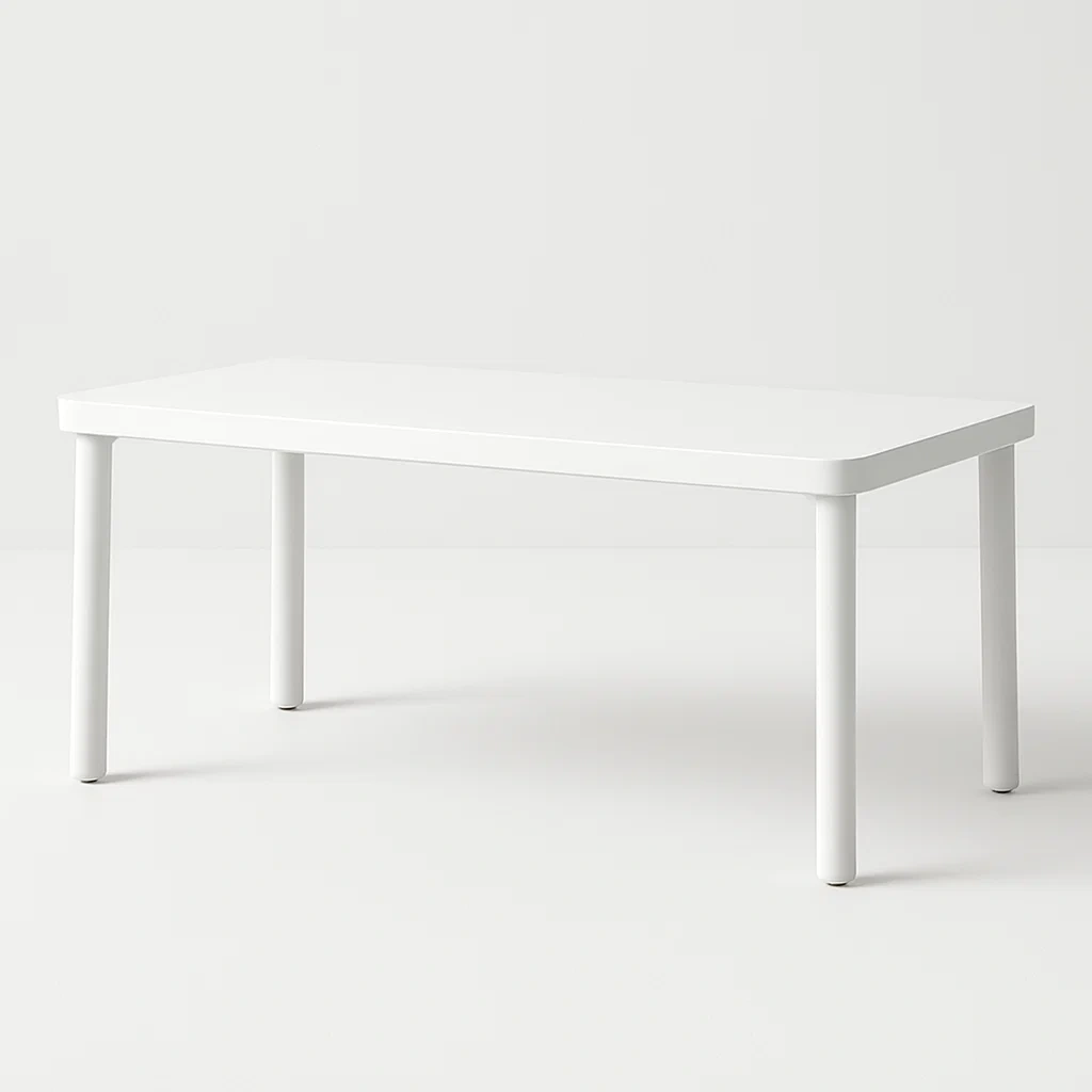 Ruokapöytä Valkoinen Suorakulmainen MDF Puurunko 150x75x50 cm