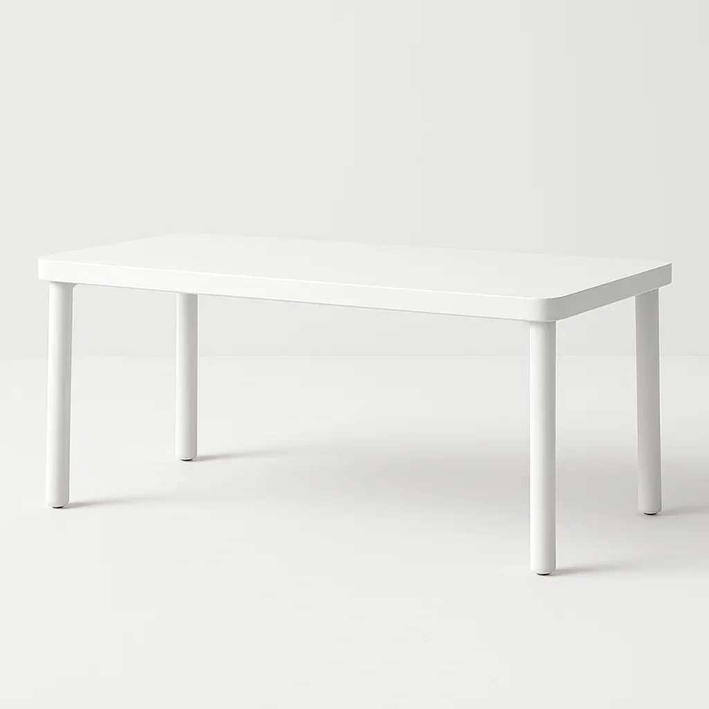 Ruokapöytä Valkoinen Suorakulmainen MDF Puurunko 150x75x50 cm