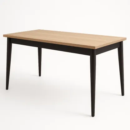 Puutarhapöytä MDF Tammiviilu Mustat Jalat Suorakulmainen 150 cm