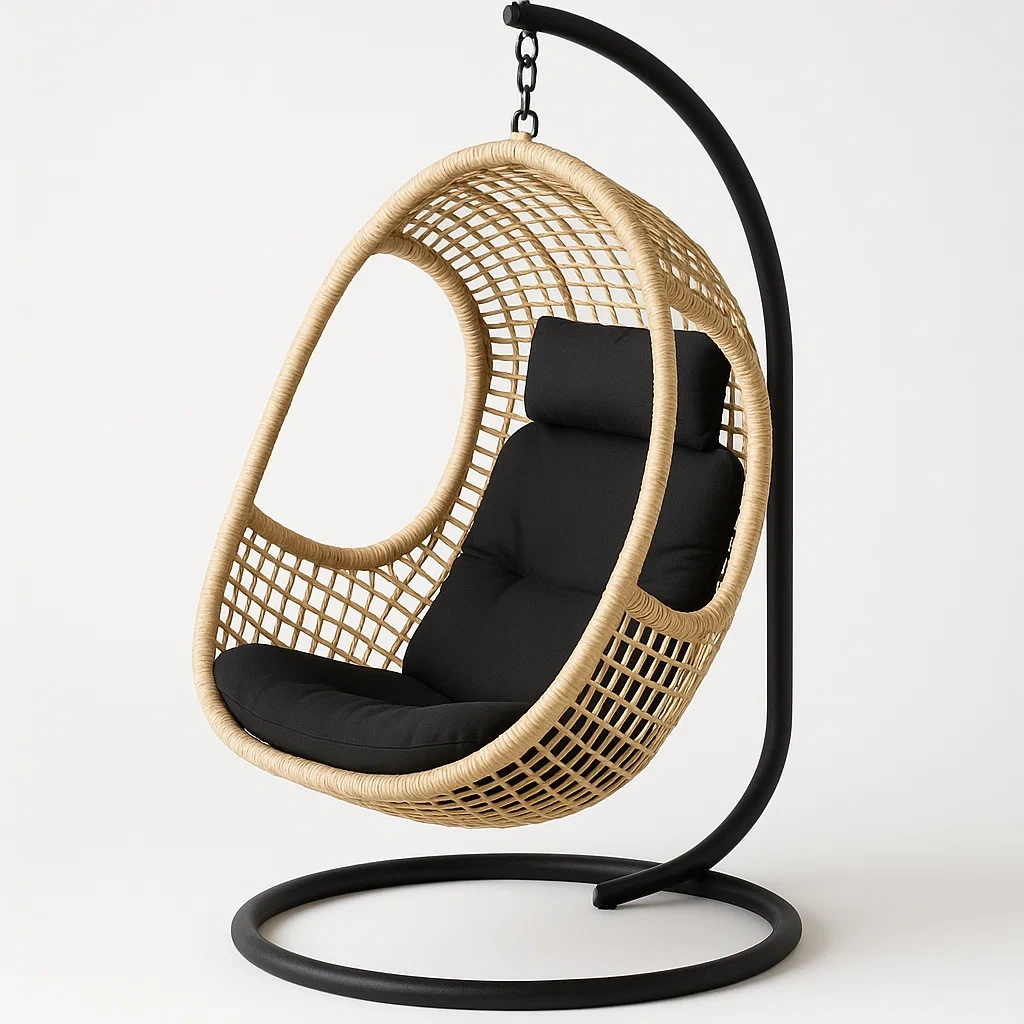 Riipputuoli Teräsrunko Polyrottinkipunos Musta Tyyny Leveys 90cm Korkeus 195cm