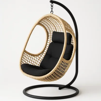 Riipputuoli Teräsrunko Polyrottinkipunos Musta Tyyny Leveys 90cm Korkeus 195cm