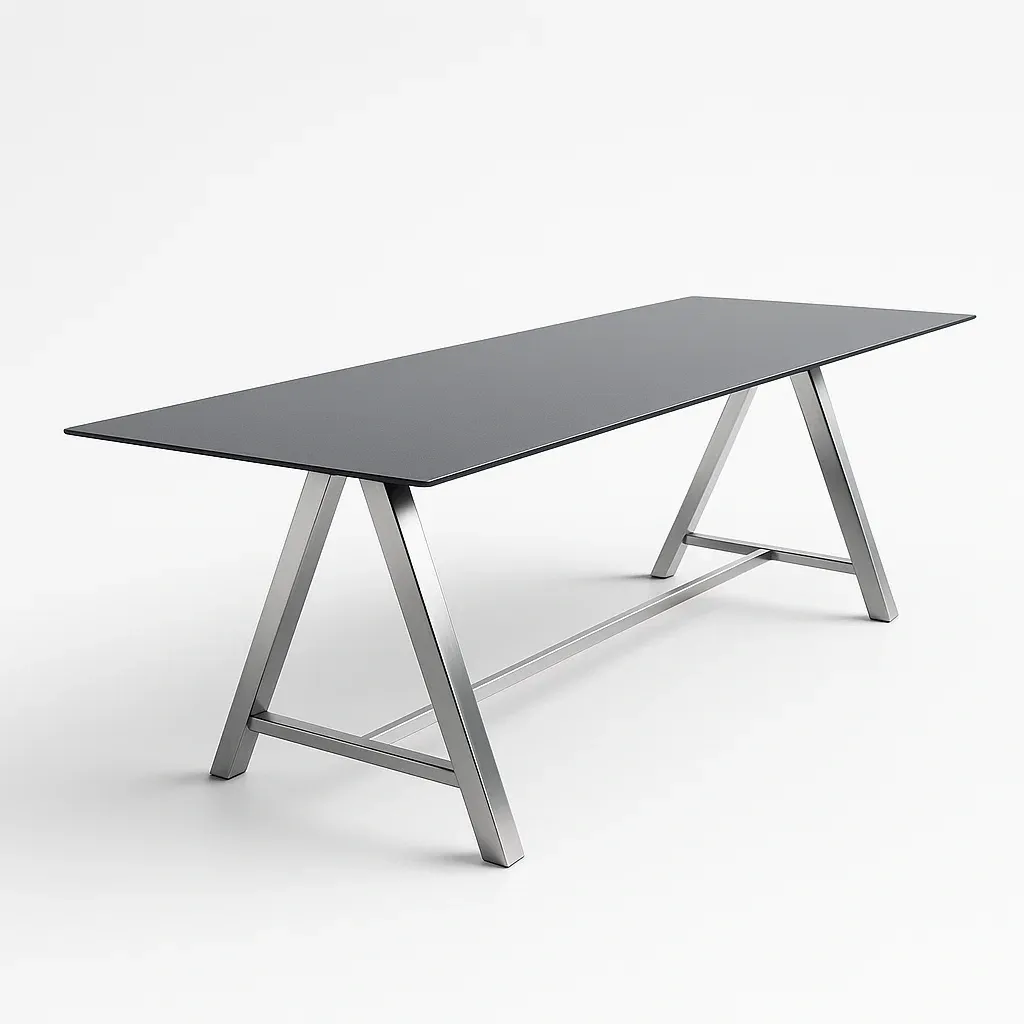 Ruokapöytä Mustalla Keraamisella Pöytälevyllä ja Teräsjaloilla 200x100x75 cm