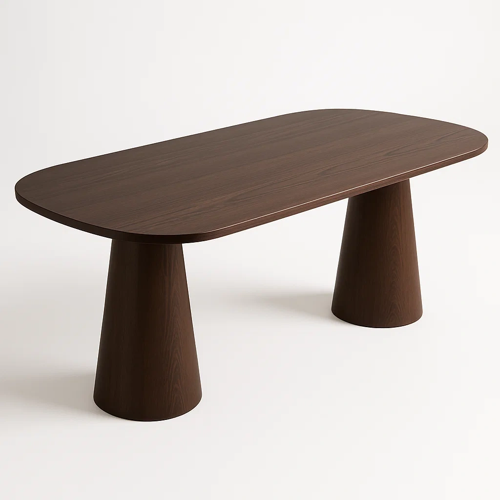 Ruokapöytä Ovaali Pähkinäpuu Pöytälevy ja Jalusta 200cm x 100cm x 75cm