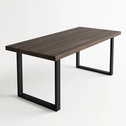 Ruokapöytä Suorakulmainen Puuviilupinta Teräsjalat Ruskea/Musta 180x90x75 cm